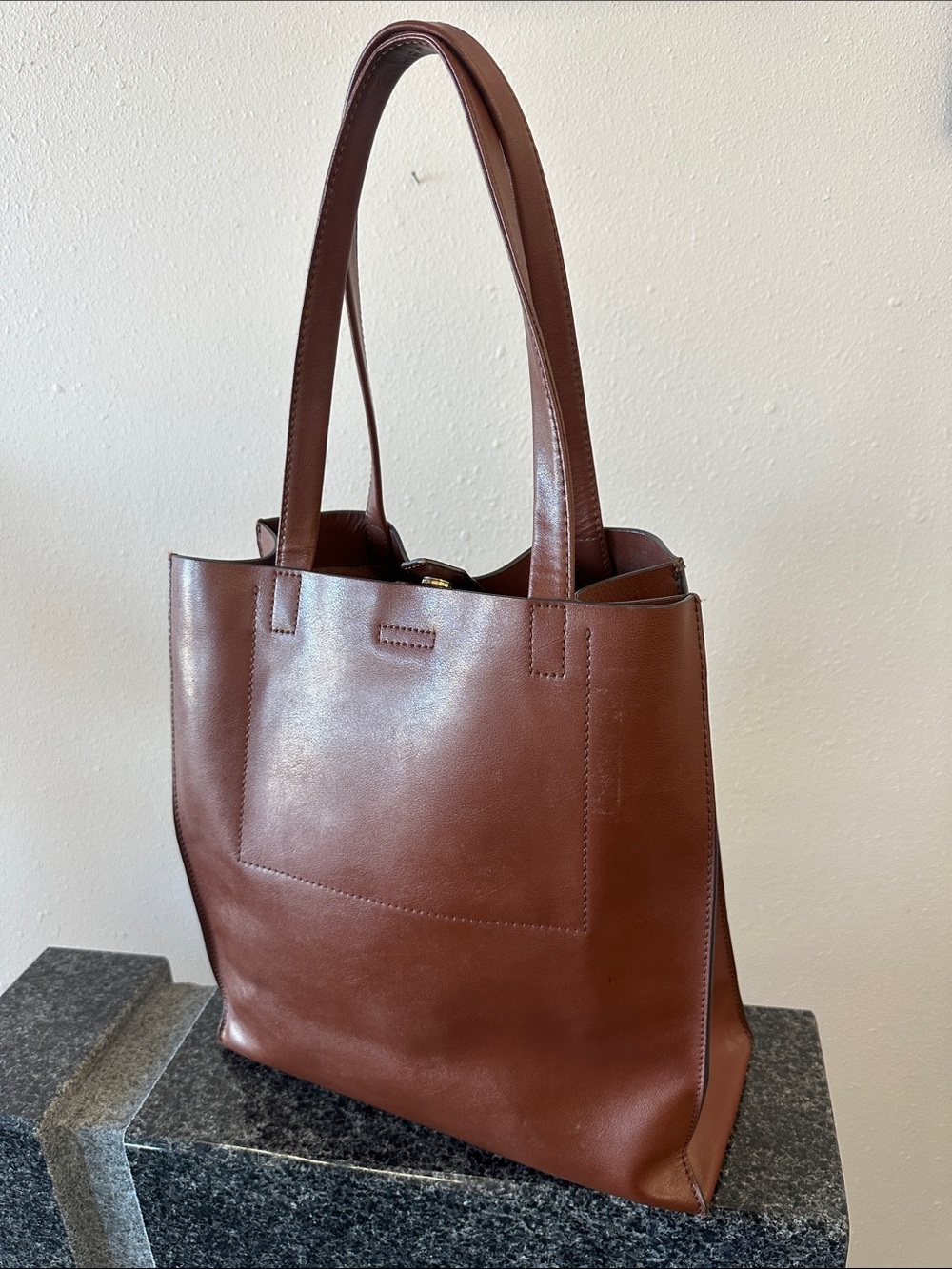 Banana Republic Brown faux Leather Tote Bag - Classic Carryall weekender